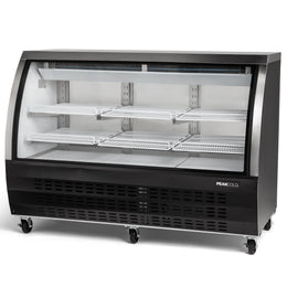 PeakCold Black Curved Glass Deli Case - 64"