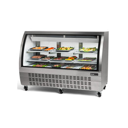 PeakCold Stainless Steel Curved Glass Deli Case - 64"