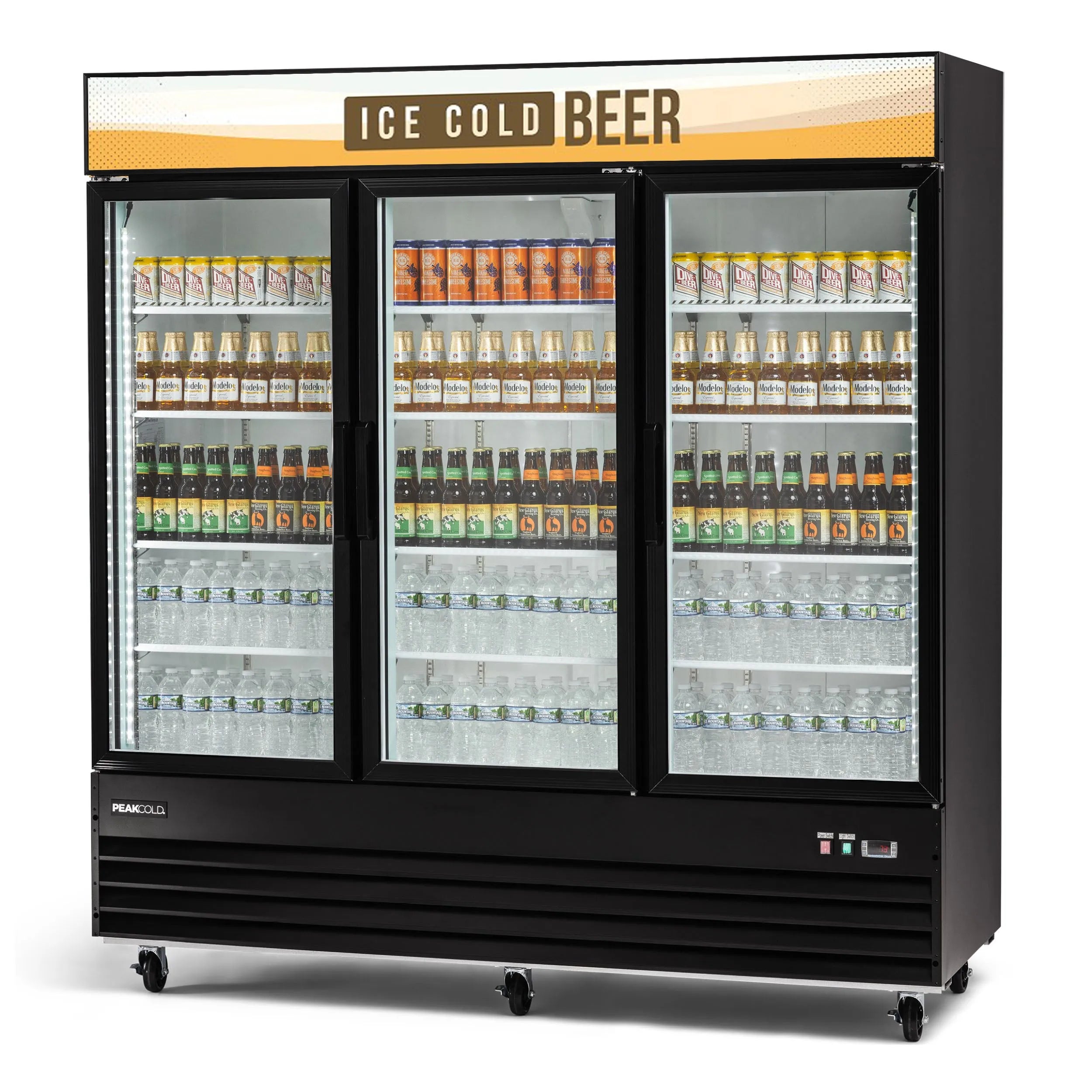 PeakCold 3 Door Upright Display Cooler - 57.5 CU Ft.-Retail Display Coolers-IM72MR3-7