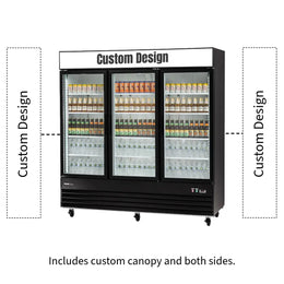 PeakCold 3 Door Upright Display Cooler - 57.5 CU Ft.