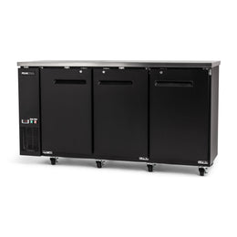 PeakCold 3 Solid Door Back Bar Cooler - 72"-Back Bar Coolers-IM72NBB3-B