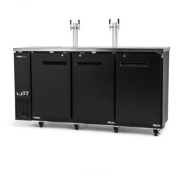 PeakCold 3-door four tap commercial kegerator 72 inch