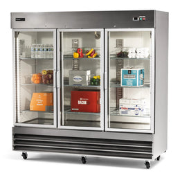 PeakCold 2 Glass Door Stainless Steel Commercial Refrigerator-Commercial Refrigerators-IM47RG2
