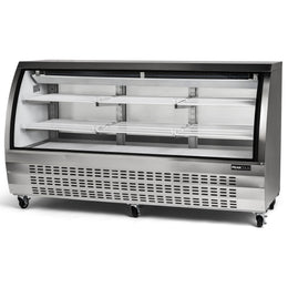 PeakCold Stainless Steel Curved Glass Deli Case - 82"