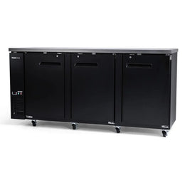 PeakCold 3 Solid Door Back Bar Cooler - 90"-Back Bar Coolers-IM90BB3-B