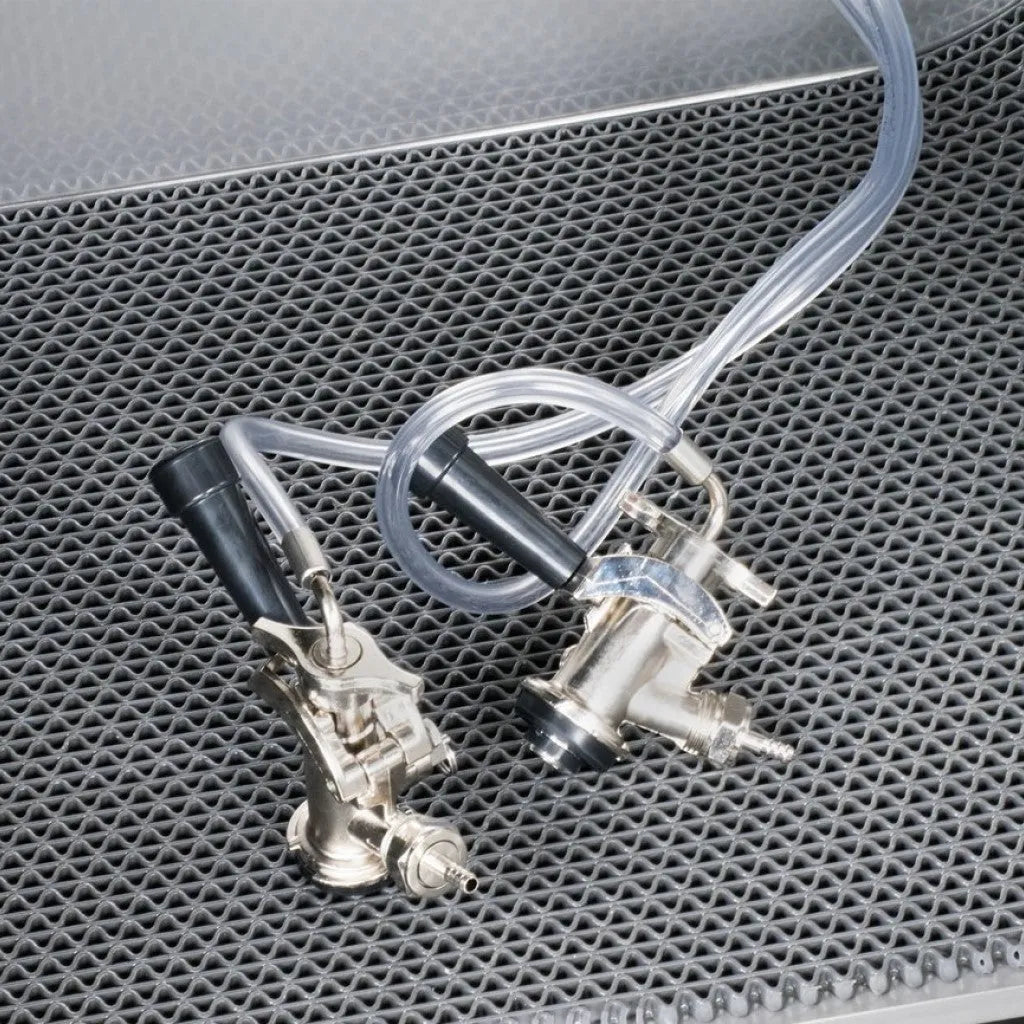 Medical device with clear tubing on a metallic surface