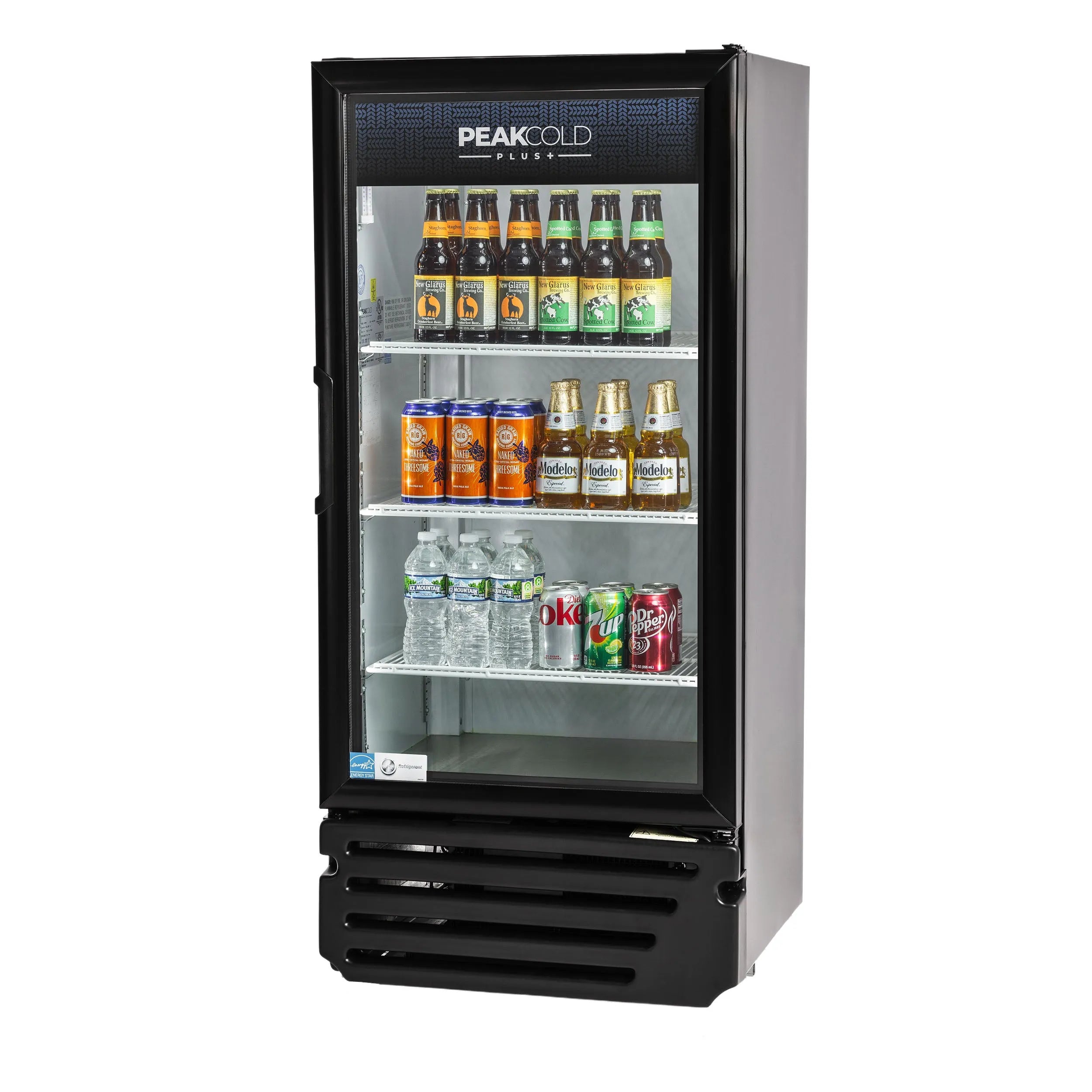 PeakCold Plus Upright Display Cooler - 9.4 CU Ft.-Retail Display Coolers-P-IM10MR-W