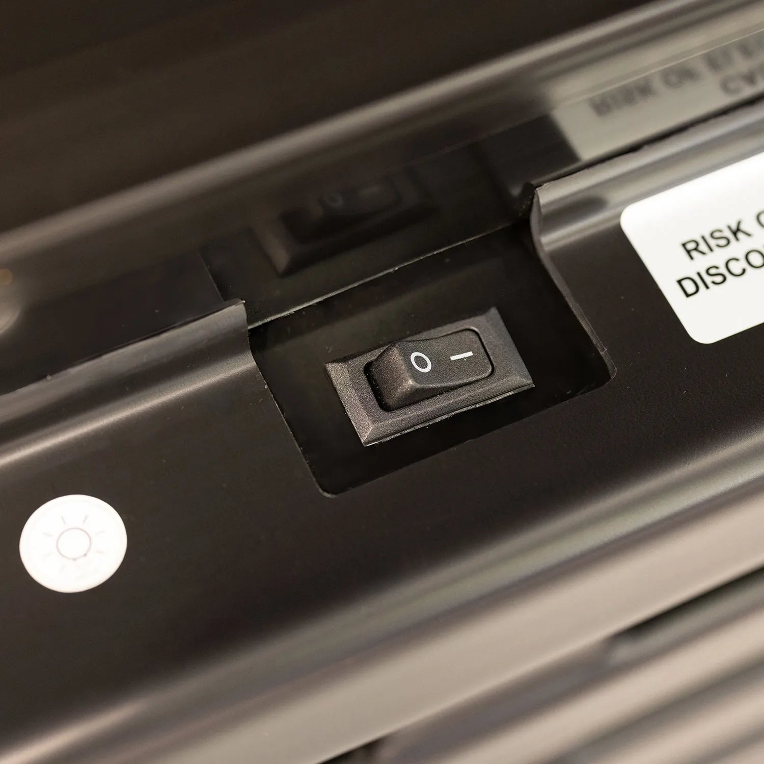 Close-up of a power switch