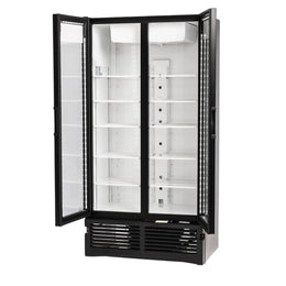 PeakCold Plus 2 Door Black Display Cooler - 25.7 CU Ft.