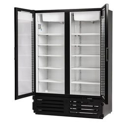 PeakCold Plus 2-Door Black Display Cooler - 41.7 CU Ft.