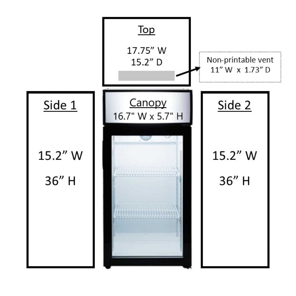 Procool Countertop Beverage White Display Cooler - 2.8 cu. ft.
