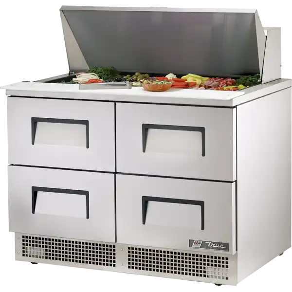 True TFP-48-18M-D-4-HC 48-inch 4-drawer food prep table for commercial kitchens