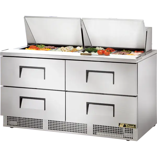 True TFP-64-24M-D-4-HC 64-inch 4-drawer food prep table for commercial food service