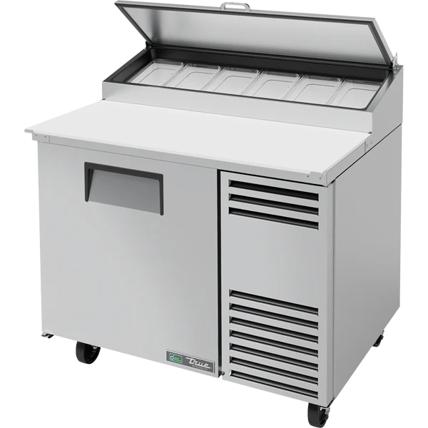 True TPP-AT-44-HC 44-inch refrigerated pizza prep table for commercial kitchens