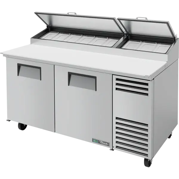 True TPP-AT-67-HC 67-inch refrigerated pizza prep table for commercial kitchens