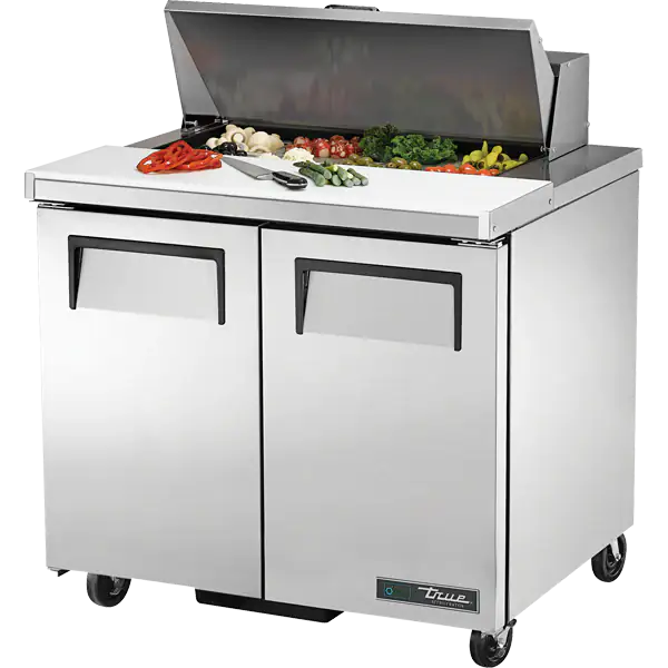 True TSSU-36-08-HC 36-inch 8-pan sandwich prep table for commercial kitchens