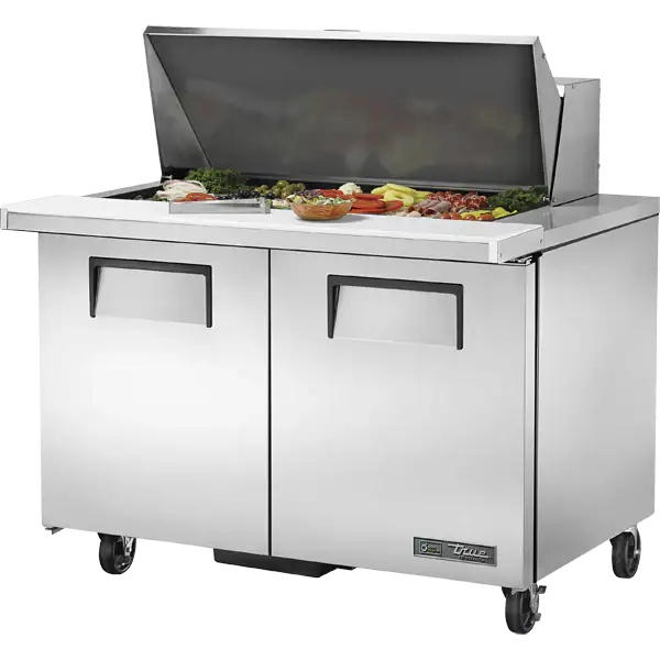 True TSSU-48-18M-B-HC 48-inch 18-pan sandwich prep table for restaurants