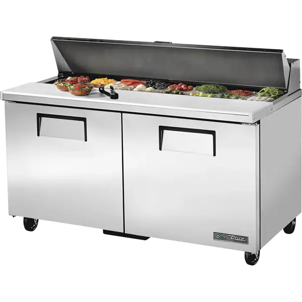 True TSSU-60-16-HC 60-inch 16-pan sandwich prep table for commercial kitchens