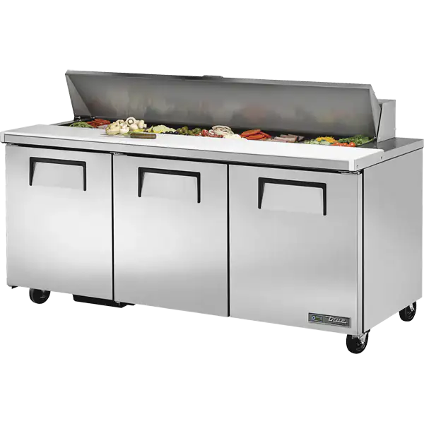 True TSSU-72-18-HC 72-inch 18-pan sandwich prep table for commercial kitchens