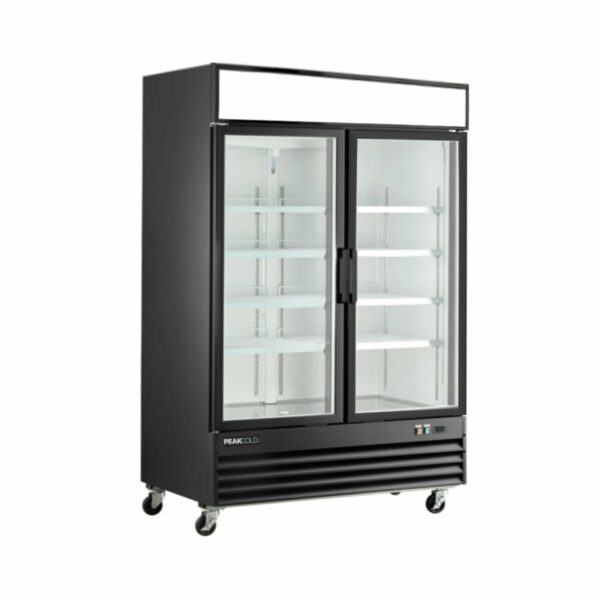 PeakCold 2 Door Upright Display Freezer - 45 CU Ft.