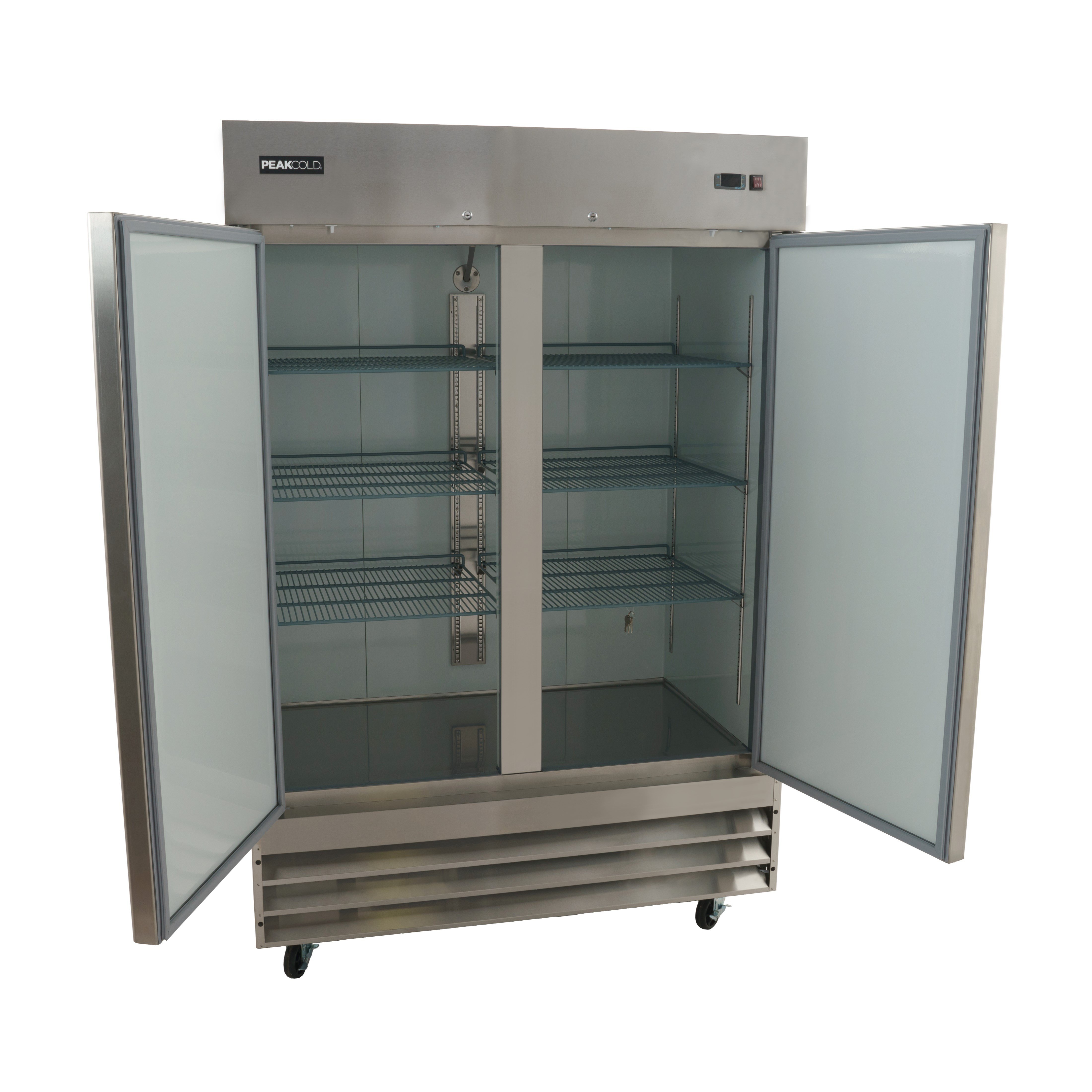 PeakCold 2-Door Stainless Steel Commercial Refrigerator
