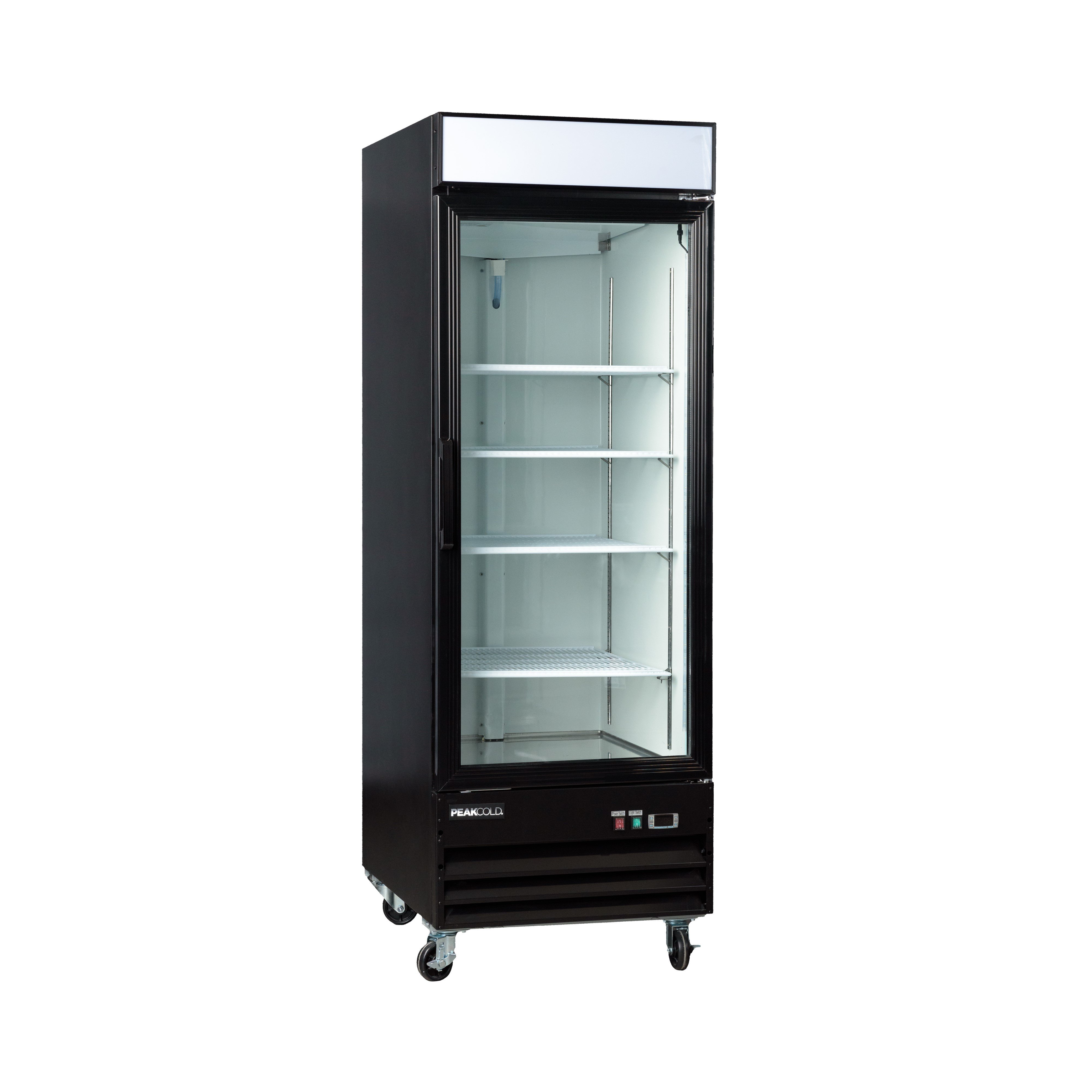 PeakCold glass refrigerator Upright Display Cooler - 23 CU Ft.