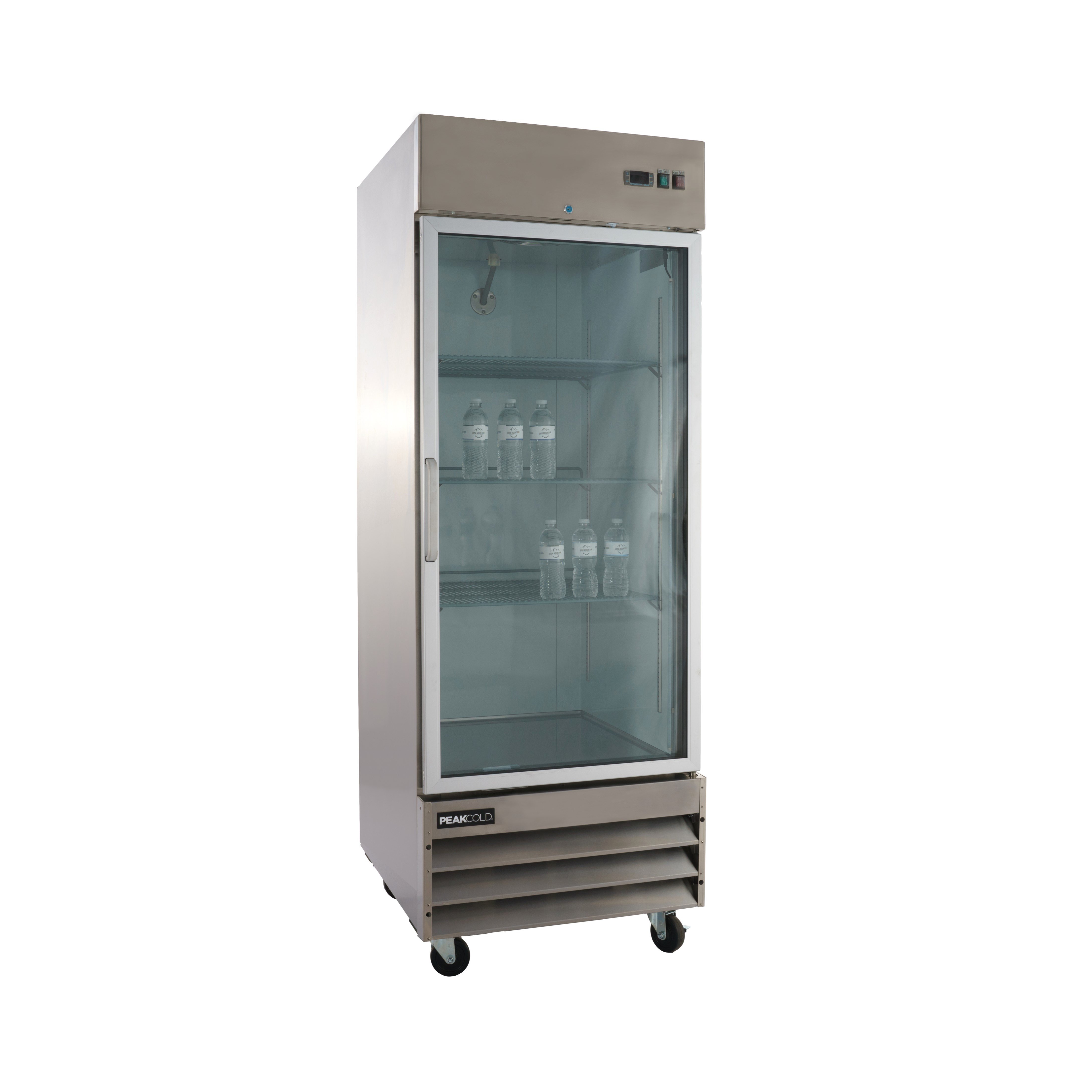 PeakCold Glass Door Stainless Steel Commercial Refrigerator