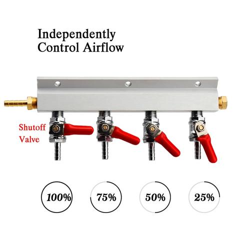 Beer Gas Distributor Air Distributor CO2 Manifold Co2 Air Manifold 2-way Kegerator Distributor Manifold 1/4 with Integrated Check Valves by MRbrew CO2 Distributor Manifold Kegerator Splitter 