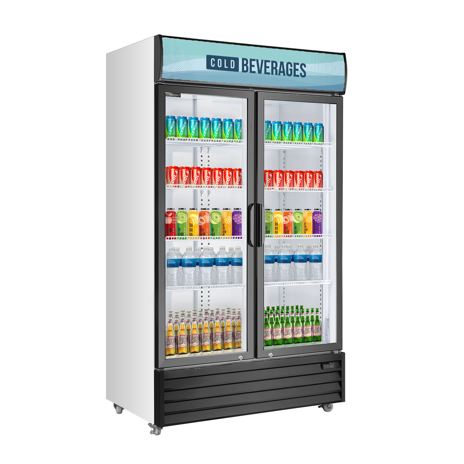 Procool double glass door on sale back bar cooler