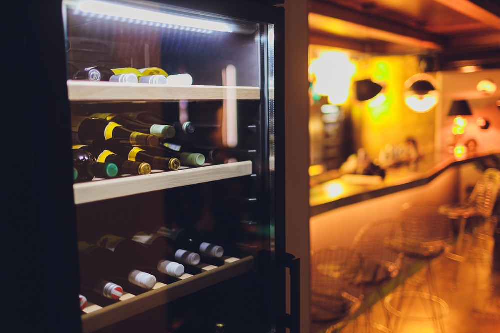 stocked wine fridge