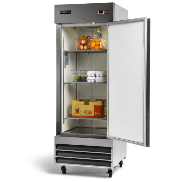 commercial refrigerator open door