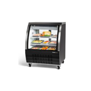 PeakCold Black Curved Glass Deli Case - 36"