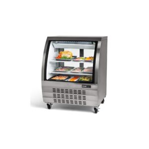 PeakCold Stainless Steel Curved Glass Deli Case - 36"