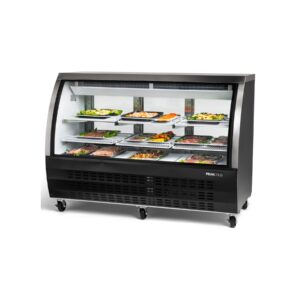 PeakCold Black Curved Glass Deli Case - 64"