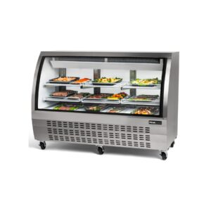 PeakCold Stainless Steel Curved Glass Deli Case - 64"
