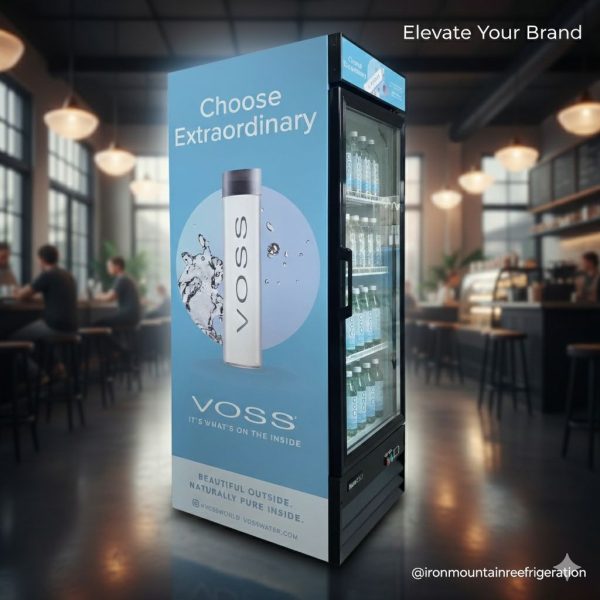 custom side decal for display cooler at Iron Mountain Refrigeration